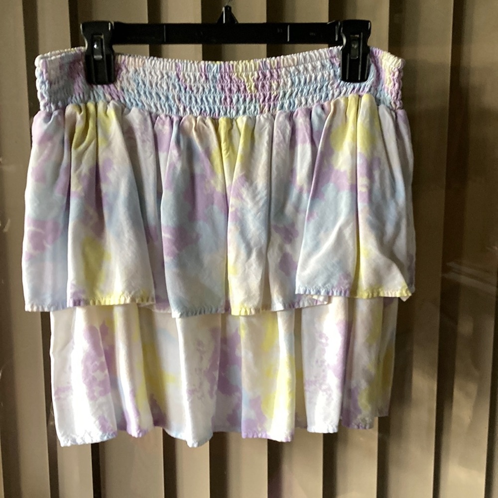 Ruffle Mini Skirt Pastel Double Layer Size Juniors XL NWOT